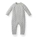 Hope & Henry Layette Grey Cable Knit Sweater Romper Made with Organic Cotton