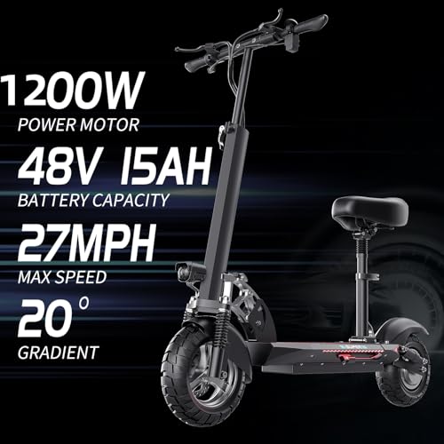 ASKGO Q2 Electric Scooter Adults, 1200W Motor, 27mph 35Miles