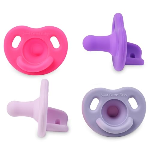 Sweet Cotton Baby Pacifier – Soft Silicone – 0-36 Months – BPA Free – Natural Latch – Lightweight, Dishwasher Safe – for Newborns, Infants, Toddlers