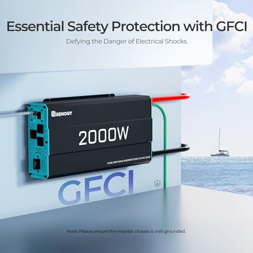 Renogy RNG-INVT-2000-12V-P3 2000W Pure Sine Wave Inverter 12V Dc To 120V Ac Converter For Home, Rv, Truck, Off-Grid Solar Power Inverter 12V To 110V thumb #4