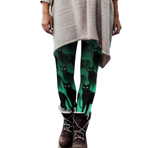 Plus Size Leggings for Womens Fashion Halloween Printed Stretchy Skinny Pants Fall Casual Yoga Athletic Legging Style 13 Medium