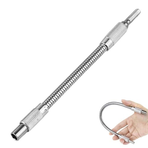Bendy Drill Bit Extension, 195mm 1/4 Inch Flexible Screwdriver Bit Holder Electronic Screwdriver Drill Extension Attachment, Magnetic Screwdriver Flexible Drill Shaft