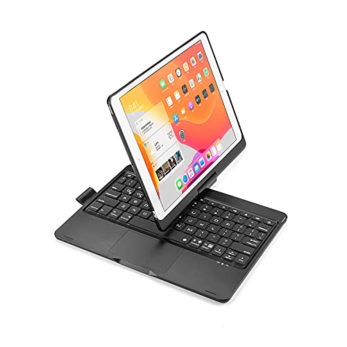 ProElite Rotatable Wireless Bluetooth TouchPad Keyboard flip case Cover for Apple iPad 10.2 inch 9th/8th/7th Generation, Built-in 7-Colors Backlit, Black ProElite Rotatable Wireless Bluetooth TouchPad Keyboard flip case Cover for Apple iPad 10.2 inch 9th/8th/7th Generation, Built-in 7-Colors Backlit, Black