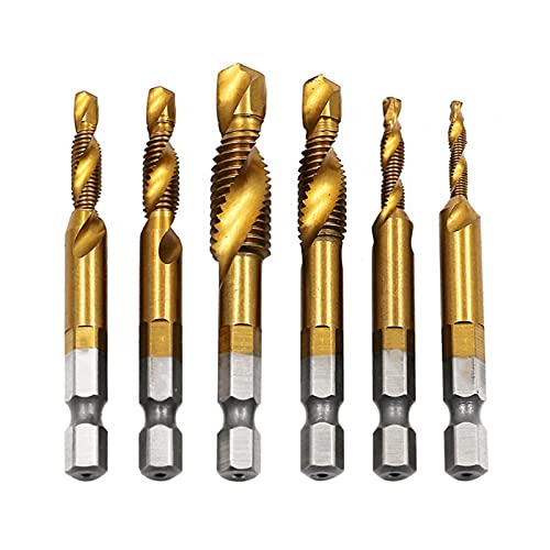 Lot de 6 forets métriques - Filetage métrique M3-M10 - Revêtement en titane - Tige hexagonale de 6,35 mm Cover