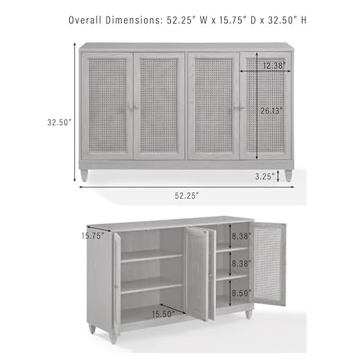 Crosley Katia Driftwood Rattan Sideboard Buffet