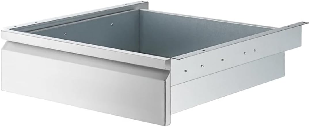 Metal Drawer for Prep Work Table – 22" x 20" x 5 5/8" Stainless Steel Front, 18-Gauge Galvanized Body, Ball Bearing Slides – Fits 24" & 30" Deep Tables (Min. 36" Length)
