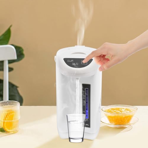 Water Boiler, 304 Stainless Steel Water Boiler and Warmer, 750W 5.8 Liter Removable Tank, 3 Dispensing Modes for Dining Room and Tea Room (White)