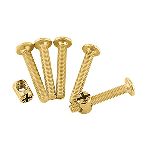 Image of Rely⇒VP INDUSTRIES (Combo Set -10 Pcs) M6x25 mm JCB Bolt with Barrel Nut Carbon Steel |Furniture Screw Fastener Bolts with Barrel Nuts Dowel Nut Connector for Joining Wood Boards, Cabinets, & Beds.