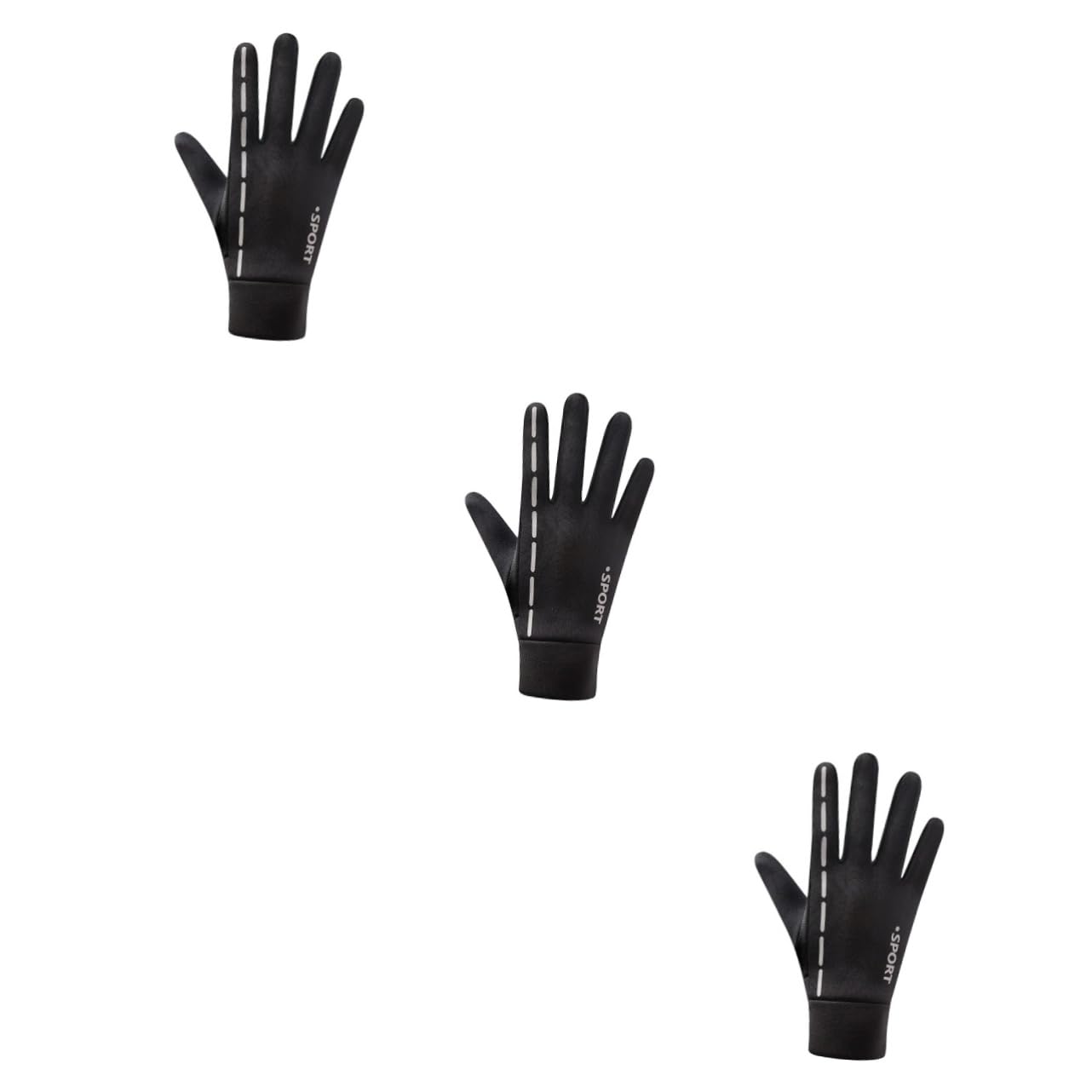 GALPADA 3pezzi Guanti Ciclistici Riflettenti Antivento e Antiscivolo Guanti Touchscreen Per Attività Outdoor Per Ciclismo Escursionismo e Pesca Taglia Nero