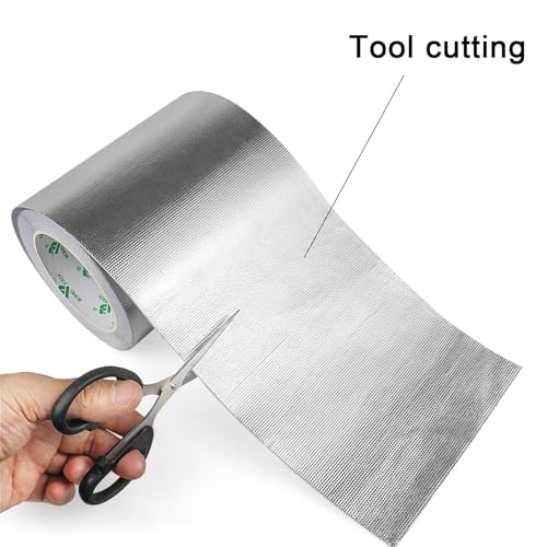 Image of BOMEI PACK Adhesive Aluminum Foil Heat Shield Tape 1 Pack 6inch x 66ft,Barrier Fiberglass Thermal Insulation Reflective Material High Temp Protectionn