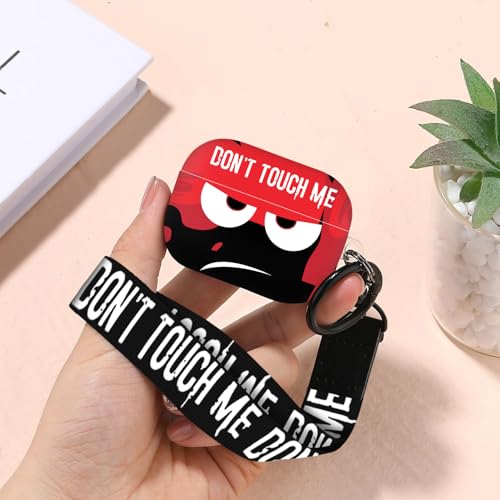 Image of Compatible with Airpods Pro 3 Case(2025),Don't Touch Me for Airpods Pro 3rd Generation Cases Cover with Lanyard Soft Silicone Cute Shockproof Cover for Women Men,Black