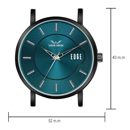 Image of LOUIS DEVIN Silicone Strap Analog Wrist Watch for Men and Women (Green /Brown /Blue /Black) | Set of 2 Wrist Watches | Couple Watches | LDCM-BK092-ST