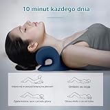 Poduszka relaksacyjna na ramiona, urządzenie do rozciągania karku, łagodzące bóle stawu skroniowo-żuchwowego i wyrównania kręgosłupa szyjnego, poduszka chiropraktyczna, napinacz karku, granatowa