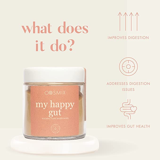 Cosmix My Happy Gut | For Improved Digestion & Overall Gut Health | Helps Bloating & Constipation | Triphala & Mulethi Superfood Powder | No Added Sugar | Plant Based (Pack of 2)