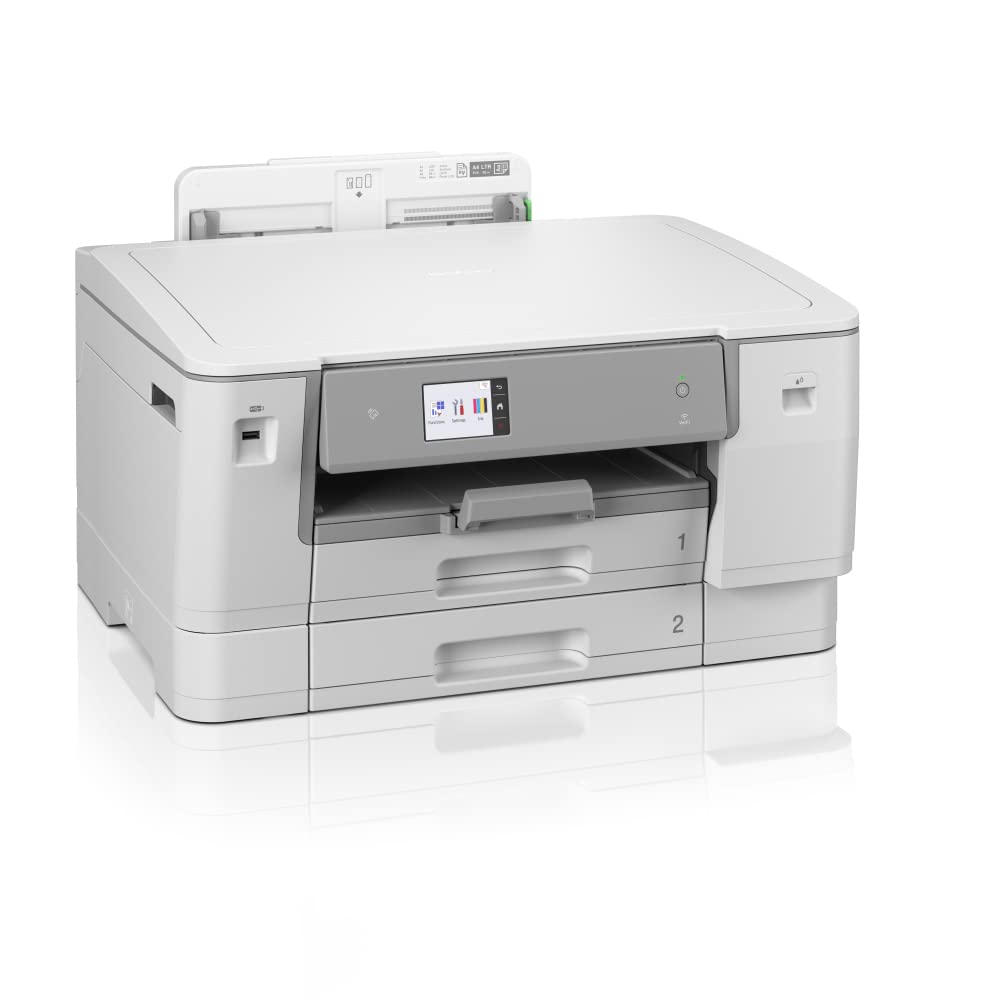 Brother HL-J6010DW DIN A3 Business Ink drukarka atramentowa (30 stron/min, atramentowa, USB, LAN, WLAN, druk dwustronny), biała/szara, 576 x 477 x 315 mm (szer. x gł. x wys.)