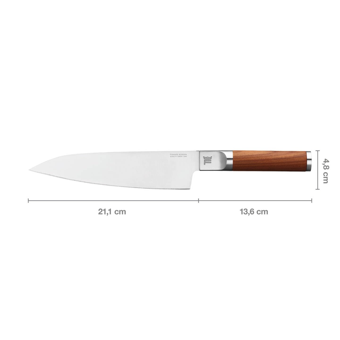Fiskars Norden Premium Large General-Purpose Knife High-Carbon German Steel Blade with Heat-Treated Birch Wood Handle – Ideal for Heavy-Duty Cutting Jobs,21 cm