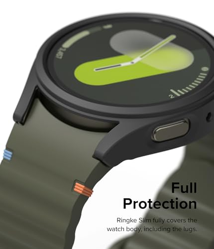 Image of Ringke Slim & Glass Compatible with Samsung Galaxy Watch 7 44mm Case [Combo] Anti-Scratch Hard PC Frame Protection Cover with HD Clear Tempered Glass Screen Protector - Matte Black