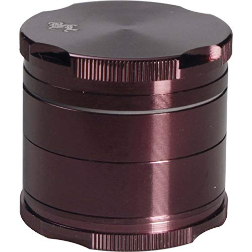 Black Leaf Grinder 4-teilig Ø 38 mm | hochwertiger Aluminium Crusher mit Pollenkammer | Premium Grinder New Edge Violett | inkl. Schaber