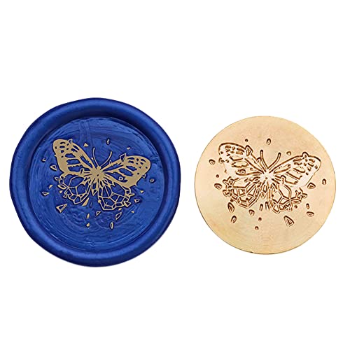 シーリングスタンプ ヘッド シーリングスタンプ エンボスシールヘッド 蝶 DIY エナメル アザラシ ヘッド オーナメント ラウンド 交換真鍮銅頭 手帳ペ 記念日 装飾 誕生日の封 お礼状 告白 招待状 封筒 大人 DIY