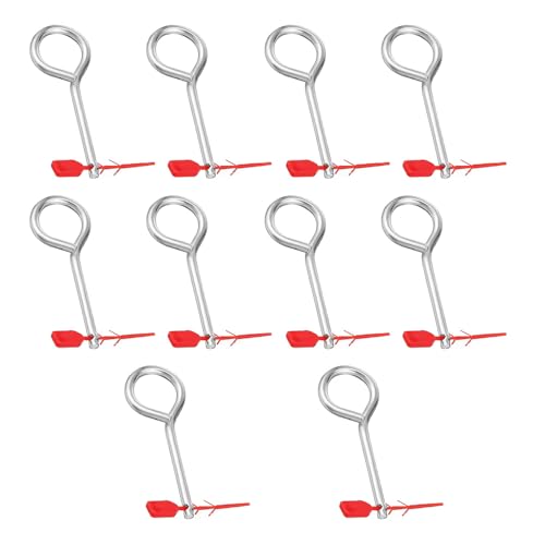 10 Sets Fire Extinguisher Pull Pins Red Tamper Seals, Safety Iron Pins Set, Extinguisher Replacement Pull Pins Accessories