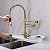 Delle Rosa Kitchen Faucet, 3 Way Drinking Water Faucet, 3 in 1 Water Purifier Faucets, High Arc and Dual Handles Commercial Kitchen Faucet Brushed Gold