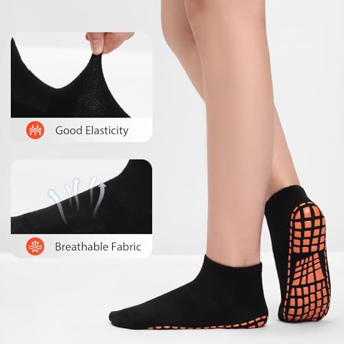 NOVAYARD 6 Pairs Non Slip Grip Socks Yoga Pilates Hospital Socks Sticky Grippers for Men Women2