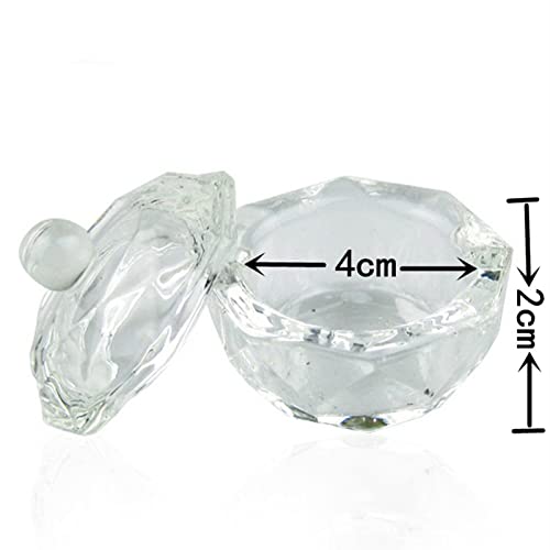 Cuenco de vidrio cristal para mezcla acrílica con tapa miniatura 5