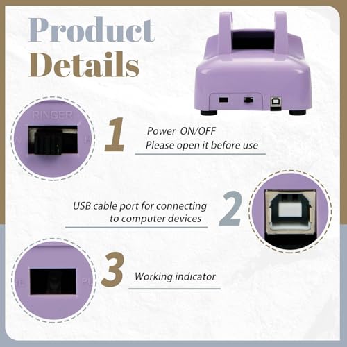 Image of Audio Guest Book Wedding Phone,32GB Memory Customized Audio Messages, Volume Adjustable, with Message Replay Feature, Suitable for All Kinds of Party(Art Deco,Fresh-Purple)