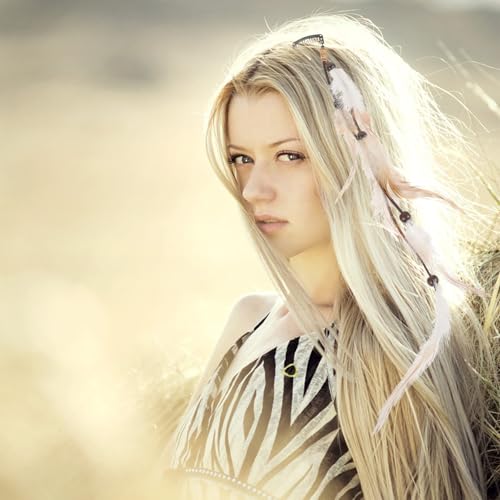Plumas vintage accesorios cabello de estilo étnico con 6 piezas para mujer 5