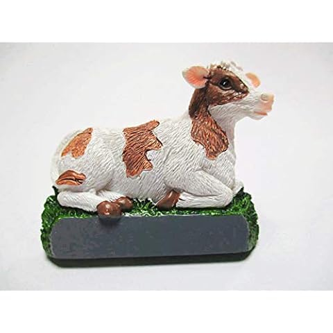 Euro Souvenirs Magnet Cow Brown White Animal Magnet Cover