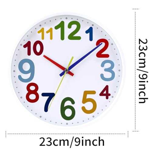 Reloj de Pared Analógico Silencioso para Niños 9 pulgadas miniatura 6