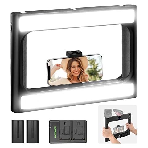 NEEWER Smartphone-Video-Rig mit Licht,Handtelefon-Stabilisator mit Selfie-Ringlicht Cover