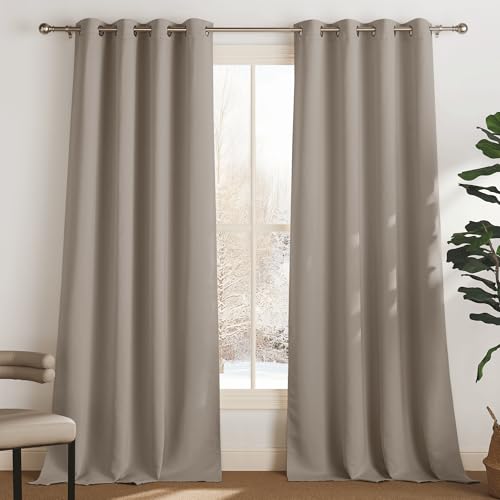 PONY DANCE Vorhang Blickdicht Gardinen mit Ösen 2er Set H 300 x B 140 cm Verdunklungsvorhänge Schlafzimmer Thermogardine Wärmeisolierend Blackout Curtains for Living Room