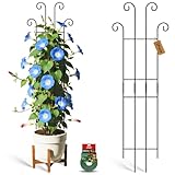 Xeeol 32.6in Tall Plant Trellis Indoor, Metal Garden Trellis for Climbing Plants, Expandable Trellis for Potted Plants for Ivy Pothos Hoya Monstera, 2 Pack
