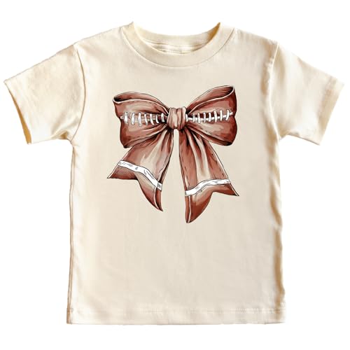 Football Bow Shirt for Girls and Toddlers Cute Girly Tee for Football Season