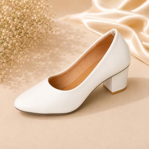 Image of Women's Block Heel Pumps | Comfortable Slip-On Office & Casual Heels | Stylish Women's Pumps