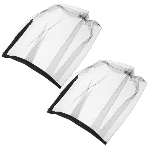 TEHAUX Protector Facial de Maquillaje Desechable 2piezas para Bodas y Fiestas, Cubierta Facial Cómoda de Tela Negra Ajuste Lavable para Vendedores y Compradores