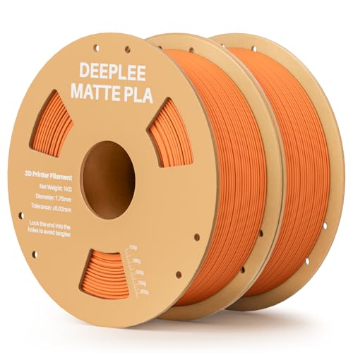 Image of Matte PLA Filament 1.75mm, 3D Printer Filament Dimensional Accuracy + /- 0.02mm, No Clogging, Higher Toughness, Cardboard Spool 3D Filament, 2 Pack Orange