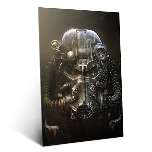 Displate Metal Poster Fallout - 4 KeyArt - Helmet...