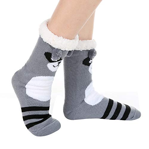 Image of Chassic Sherpa Lined Slipper Socks for Women, Non-Slip Cozy Winter House Socks, Soft Fuzzy Socks, Gifts for Women & Ladies Stocking Stuffers