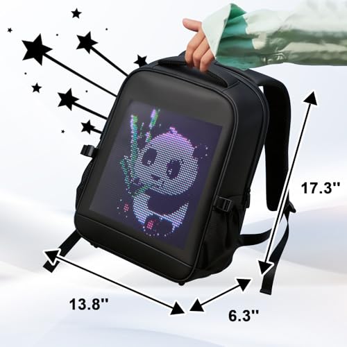 Image of Led Backpack with App Control Programmable Screen,17 inches Laptop Backpack,Waterproof led bag, Travel, Motorcycle Backpack