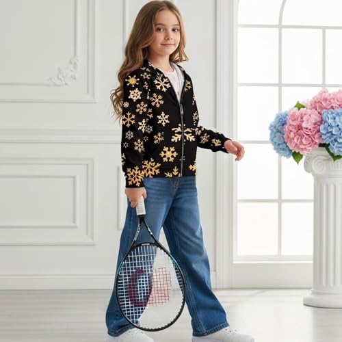 Sweat à capuche zippé fille manches longues en molleton doux