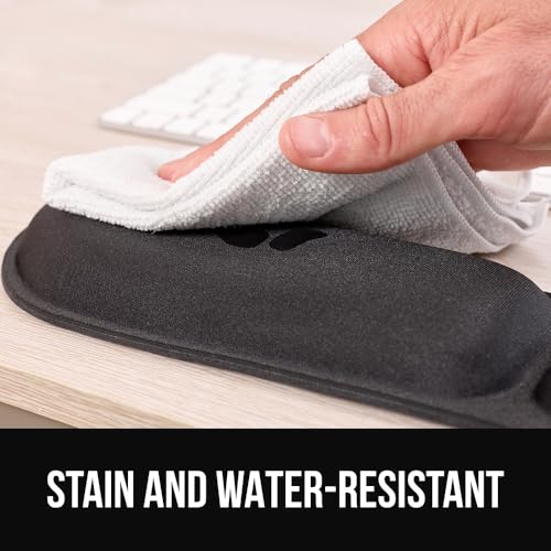 Image of GORILLA GRIP Silky Memory Foam Keyboard Wrist Rest and Mouse Pad for Computer, Ergonomic Typing Support, Desk Office Supplies and Gaming Accessories, Hand & Arm Mousepad Cushions and Coaster Set Black