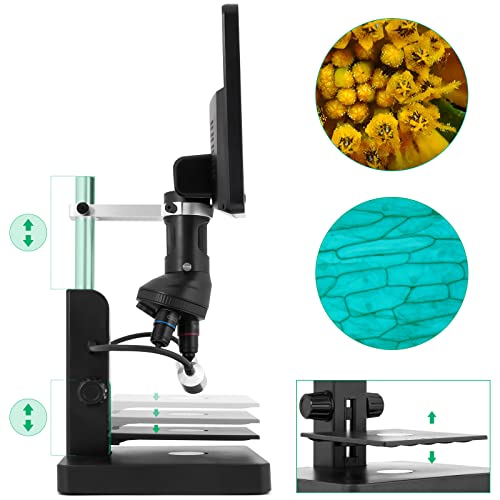 JOYALENS JL249PS 3 Lenses 10 Inch HDMI LCD Digital Microscope, UHD 4000× 24MP Biological Microscope with Prepared Slides, Coin Microscope for Full-Size Coins Error Coins, PC/TV Compatible, 32G Card - Image 3