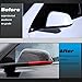 XTnueotr Side Mirror Trim Strip for Tesla Model Y, fit for Tesla Y Exterior Accessories (Red, Model Y)
