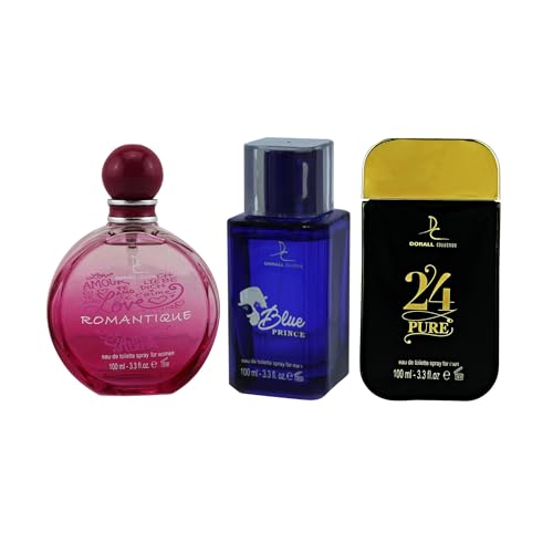 Image of Dorall Collection Romantique + Blue Prince + 24 Pure EDT Set 100ml (Pack of 3)