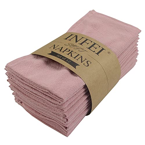 INFEI Plain Color Dinner Cloth Napkins, Set of...