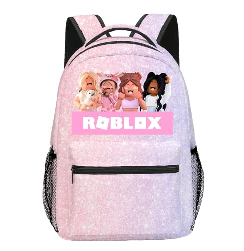Umbrean Mochilas para niños juego Rob-lox para guardería niños niños para niñas rosa, rojo, S