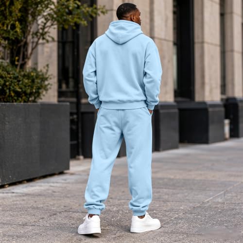 Elneeya Mens Sweatsuit Oversized Jogger Sets Fall Athletic 2 Piece Outfit - image 5