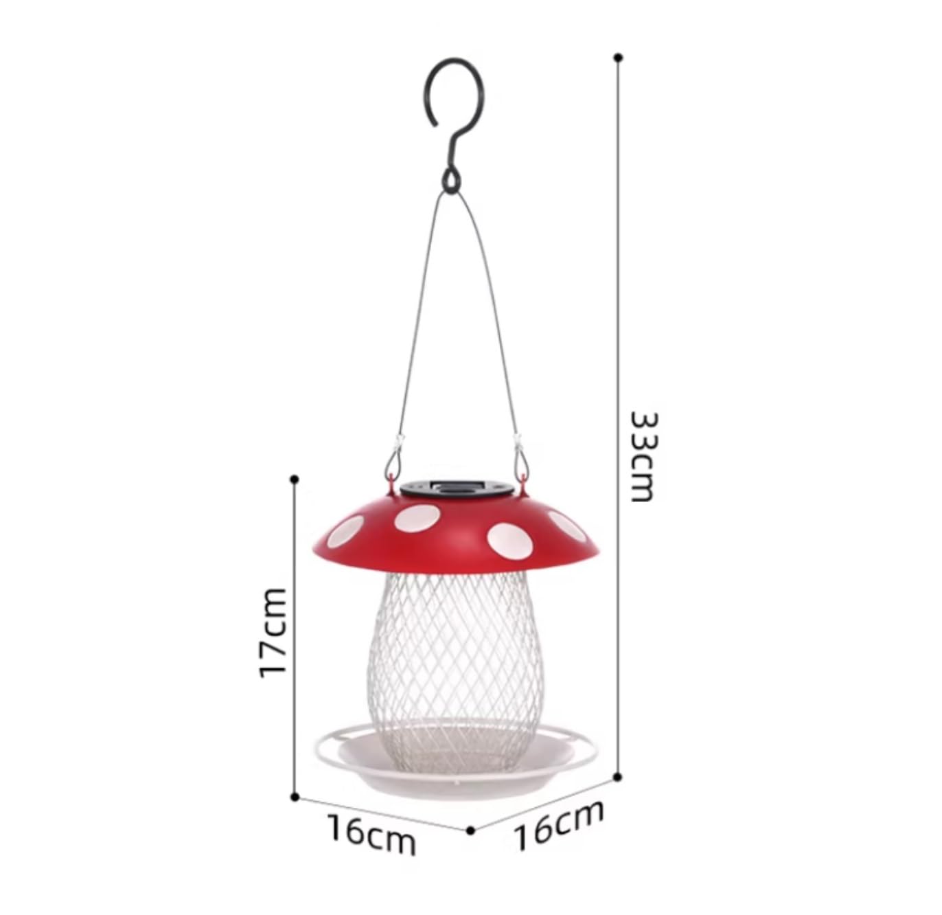 Karmnik dla Dzikich Ptaków Bird Feeder Zasilany Energią Słoneczną Karmnik Dla Ptaków W Kształcie Grzyba Wiszący Dekoracyjny Na Patio Ogrodzie Wróbli